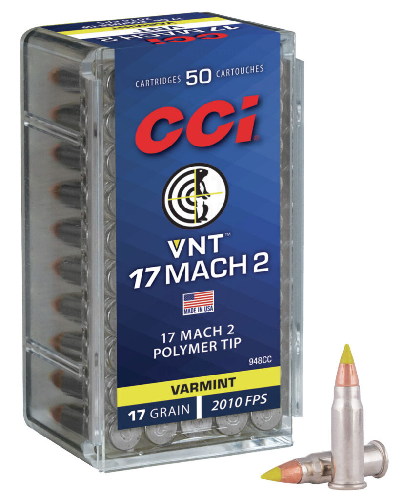 CCI 948CC VNT Rimfire 17Mach2 17gr Varmint Tipped 50 Per Box/100 Case
